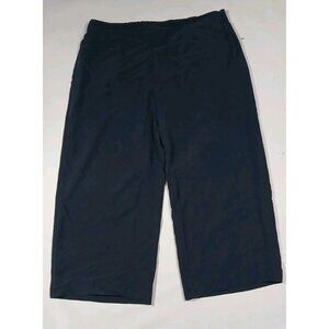 New J. Jill Wide Leg Cropped Pants Size Large Blue Modal Work Pull On $79